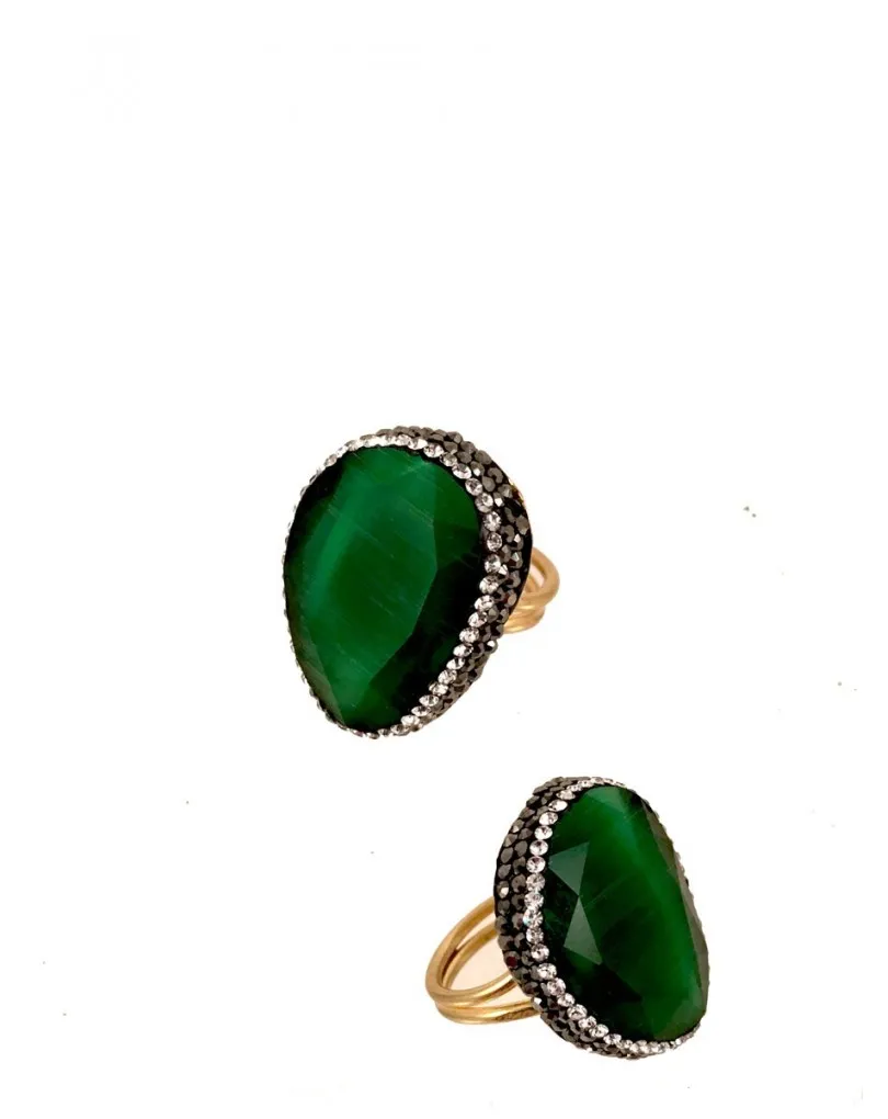 ANILLOS DE PIEDRAS SEMI PRECIOSAS Y MONTURA CHAPADA ORO