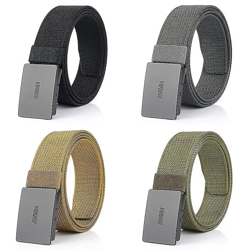 Awmn Men Nylon Canvas Cargo Buckle Belt, Length: 120cm