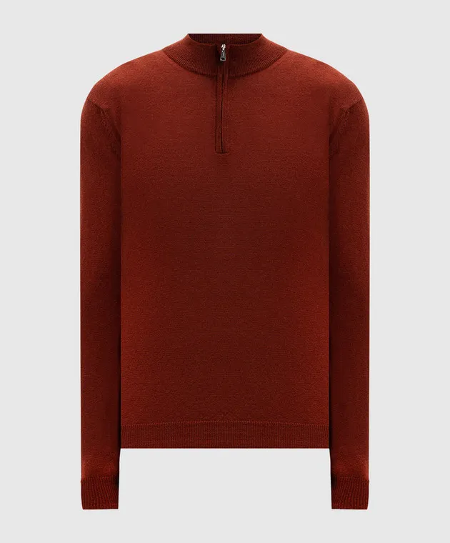 Cashmere&Whiskey Orange jumper made of merino wool