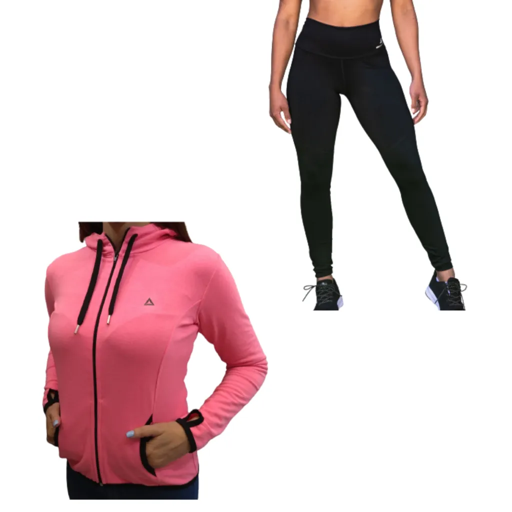Conjunto Mujer! Campera Algodon Dama Fu+ Calza lycra deportiva
