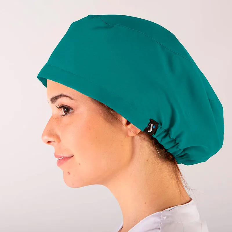 Gorro de quirófano pelo largo verde microfibra elástica - Gary's