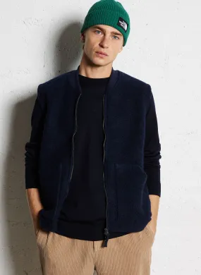 HARTFORD Chaqueta con cuello teddy de lana mezclada en azul
