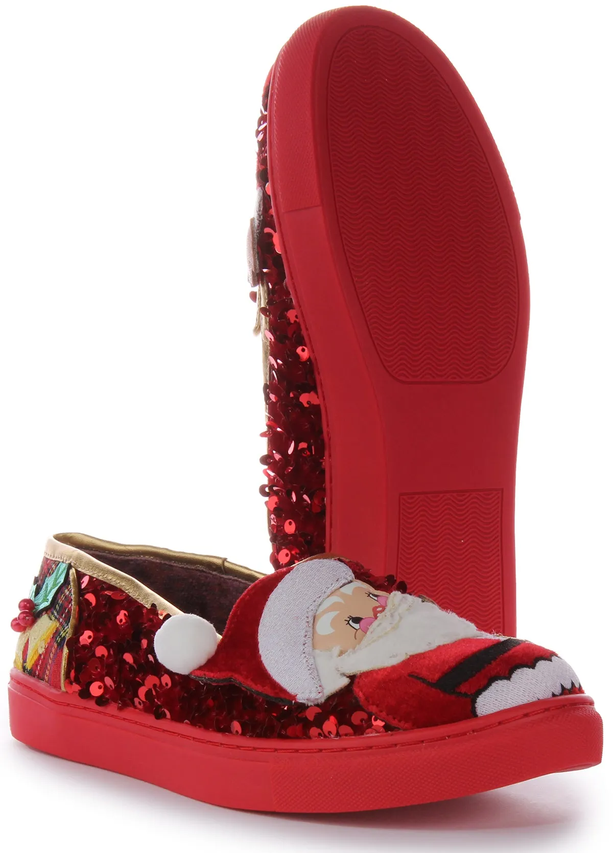 Irregular Choice Sparkly Clause Zapatillas de Otro Material para Mujer Rojo