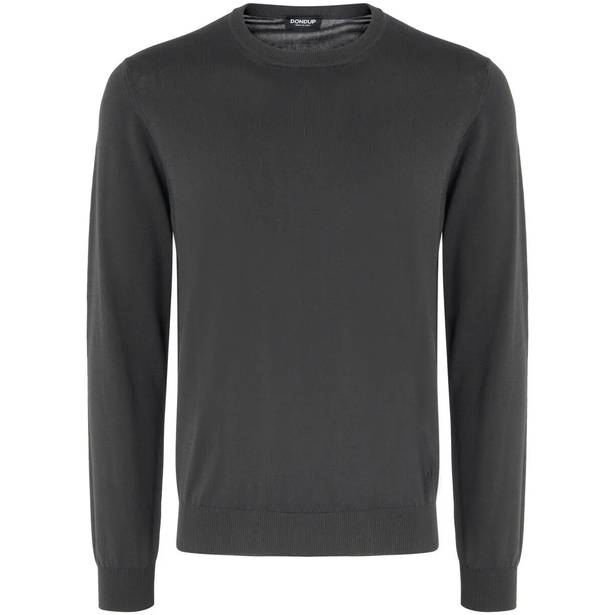 Jersey de cuello redondo en crepé de algodón gris