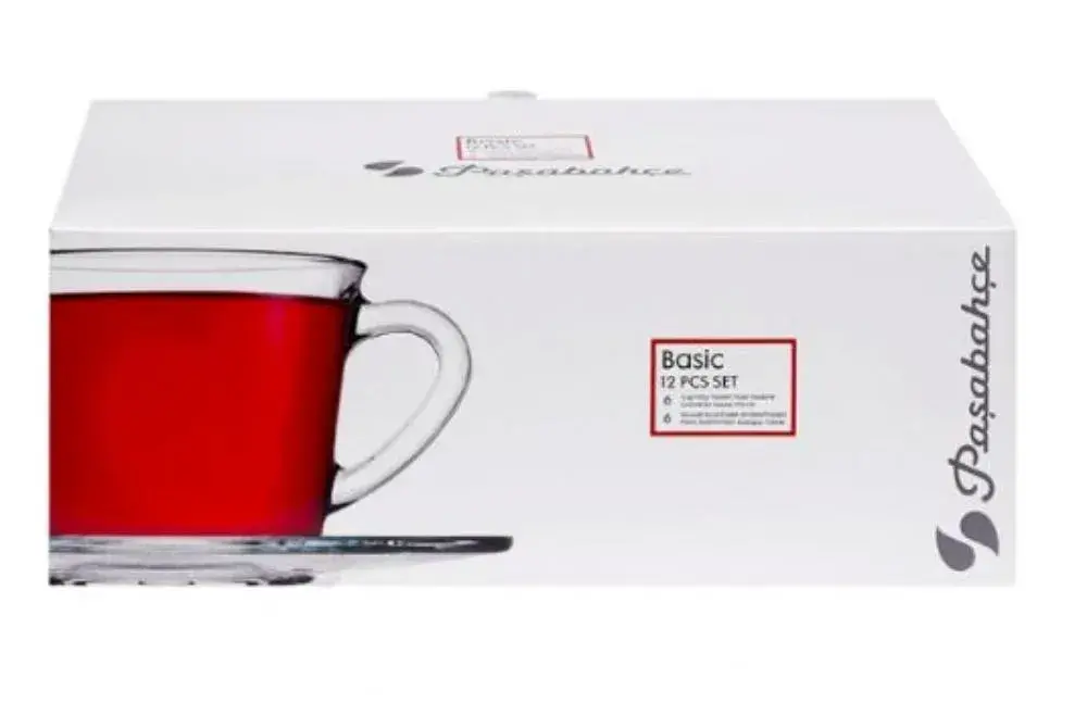 Juego de 12 piezas (6 tazas más 6 platos) 190ml