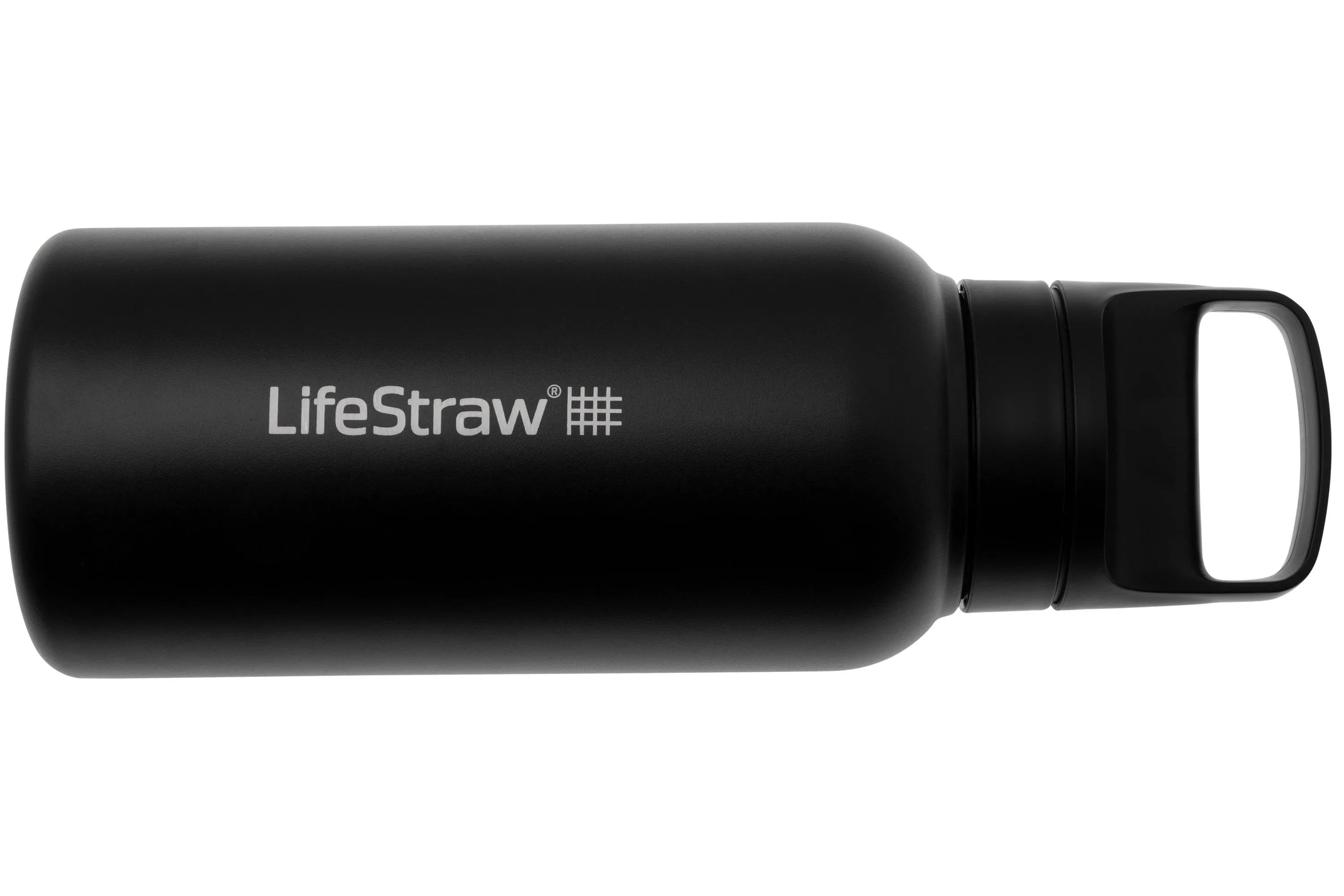 LifeStraw Go Nordic Noir GOST-1L-NOIR Stainless Steel, botella de agua con filtro de 2 fases, 1L