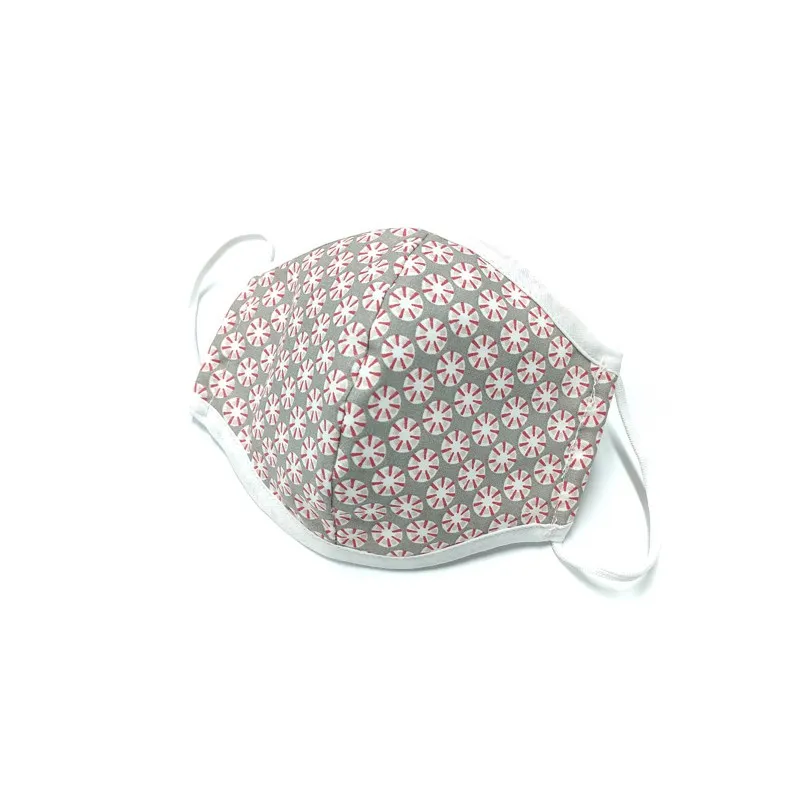 Mascarilla textil doble capa con estampado flor VLMPCV191