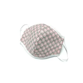 Mascarilla textil doble capa con estampado flor VLMPCV191