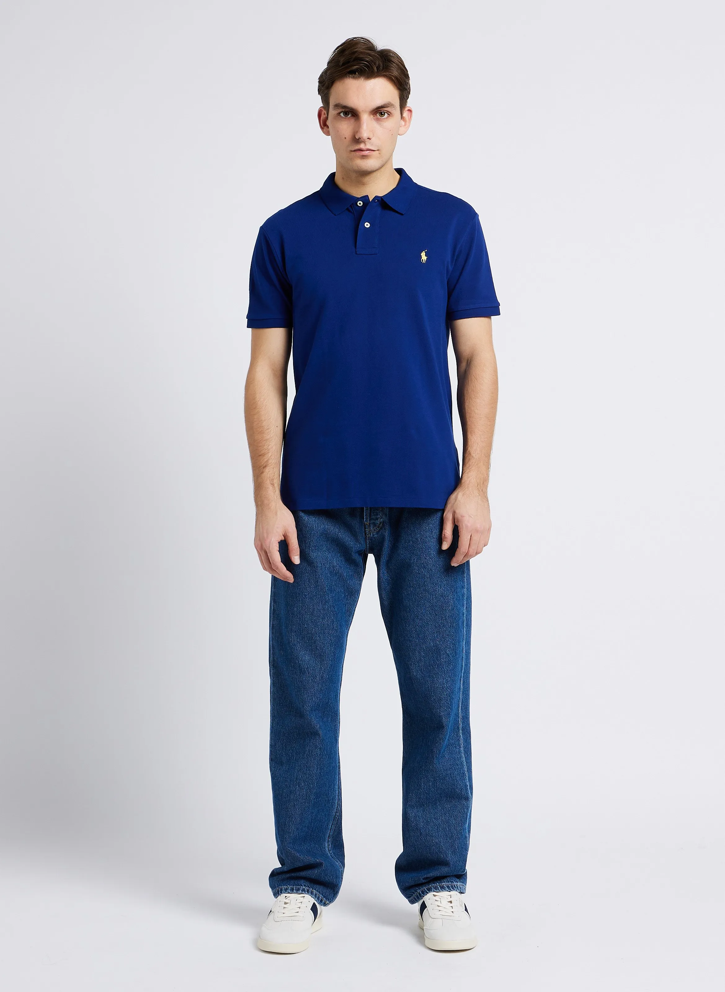 POLO RALPH LAUREN Polo slim fit de piqué de algodón en azul