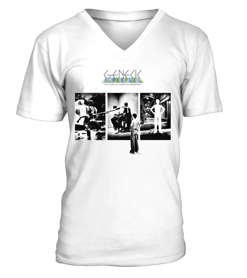 RK70S-384-WT. The Lamb Lies Down On Broadway (1974) – Genesis Camiseta cuello en V Unisex