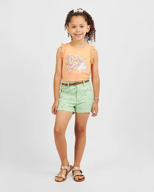 Short Niña Naira Print Verde Paraíso