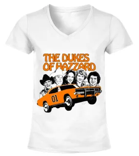 The Dukes of Hazzard  License Plate WT (7) Camiseta cuello pico Mujer
