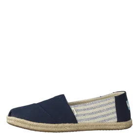 Toms zapatos Navy Canvas Ivy League On Rope Navy