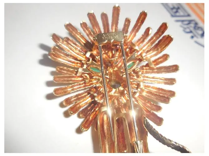 VAN CLEEF & ARPELS  18K Oro Broche Crisoprasa Colgante Multicolor 