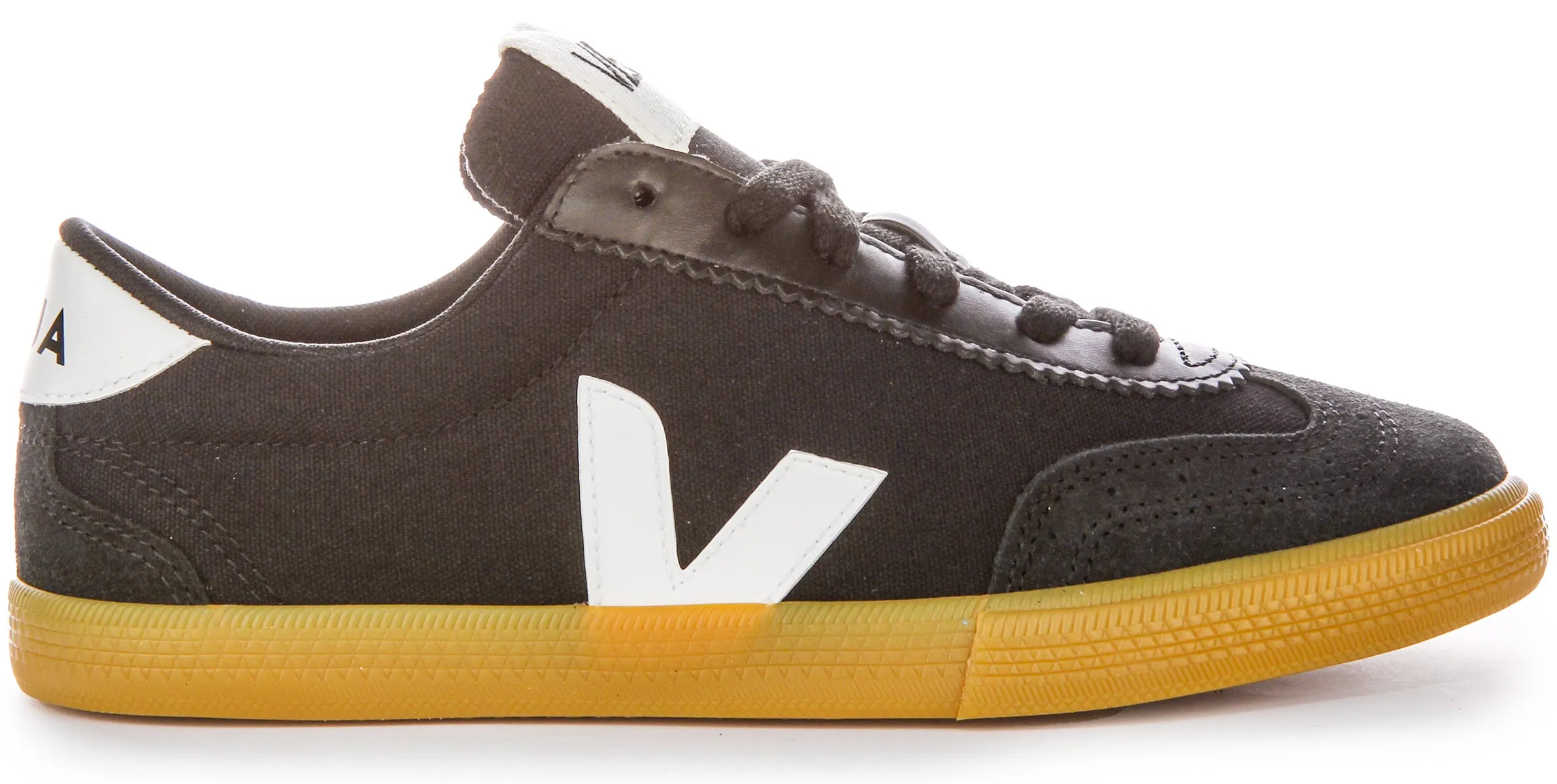 Zapatillas de lona y ante para mujer inspiradas en los años 70 de Veja en blanco y azul marino