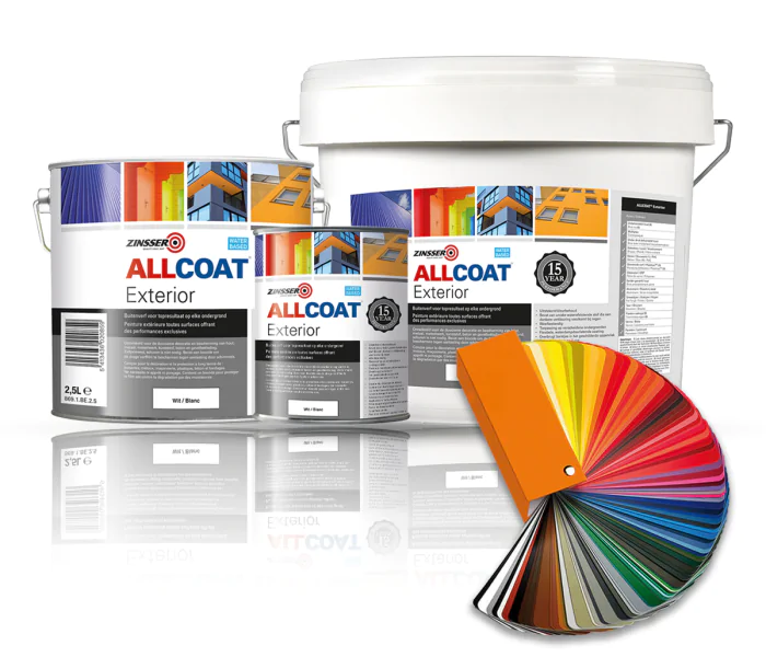 Zinsser Allcoat Pintura Exterior para Paredes RAL 9005 Negro intenso - 10 litro